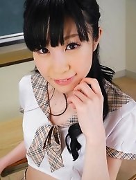 Mizutama Remon Asian in uniform licks and sucks boner at school