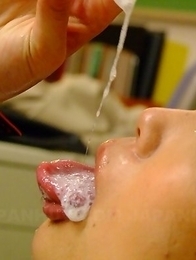 Teacher Yuuno Hoshi swallowing cum