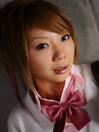Cute Rui Hazuki poses in hot skirt