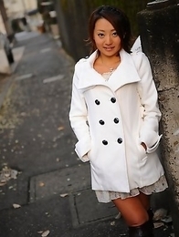 You Shiraishi poses outdoor in coat