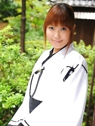 Cute Yuuno Hoshi poses for camera