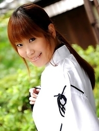 Cute Yuuno Hoshi poses for camera