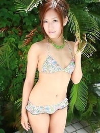 Japanese queen posing by the pool