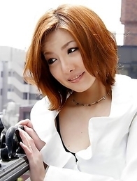 Japanese office girl Yuna Hirose