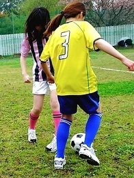 Sexy girls playing soccer naked