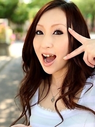 Hottie Asuka Souma posing outdoors