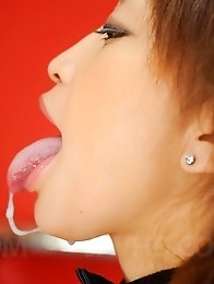 Yuu Kusunoki Asian bunny gets cum in mouth and vibrator on cunt