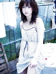 Kasumi Nakane with sexy legs shows hot cleavage outdoor