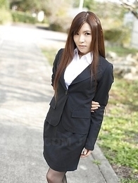 Naughty Hitomi Tsukishiro in office outfit