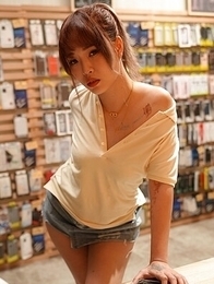 Cute shop worker Bad Bad gets caught masturbating at work