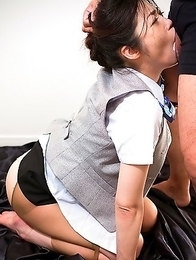 Office girl Ryu Enami gets taken to the office storage and turned into our face fuck slut.