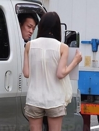Yuuko Kohinata, Nozomi Koizumi and Shiori Ayase suck cock in a van
