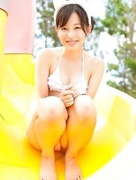 Mikako Horikawa spends time at the sea to show sexy curves