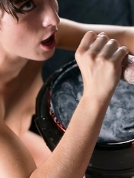 Marie Uses A Group of Guys' Cum For One Messy Handjob