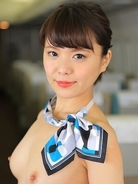 Flight attendant Haruka Miura naked in her plane