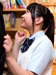 Schoolgirl Minano Ai  with Hairy pussy get facial