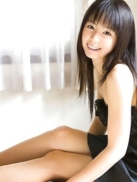 Rina Koike with sexy legs under black dress is romantic