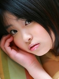 Marie Sukegawa with big tits in mauve lingerie is a sweety