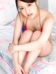 Cocoro Hirahara shows hot bum in shorts and in red thong