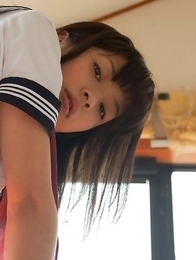 Yuuri Shiina takes uniform off and shows body in gym suit