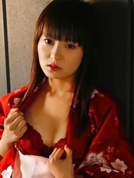 Kana Moriyama is sexy both in uniform and in satin linjerie