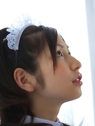 Kaori Ishii in house keeper uniform shows pussy in panty