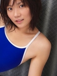 Airi Sakuragi puts soap and shower on body over bath suit