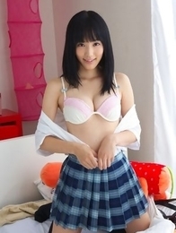 Yuri Hamada takes school uniform off and shows big assets