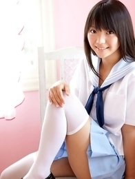 Fuuka Nishihama takes school uniform off piece by piece