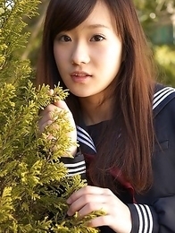 Teen Kana Yuuki is schoolgirl with nice face and slender figure