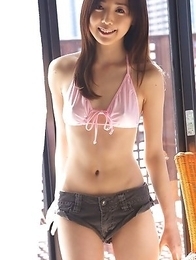 Mio Ayame takes shorts taht were rubbing her pussy off